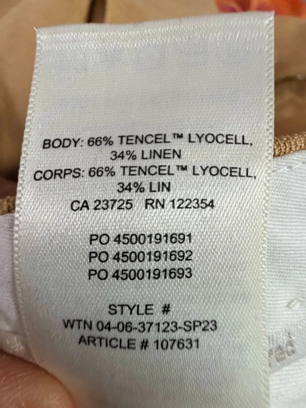 Wilfred Author Linen Pant Wide-leg Linen Sandy Beige 8 #A3837